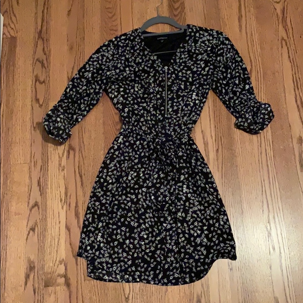 Express black and white work dress